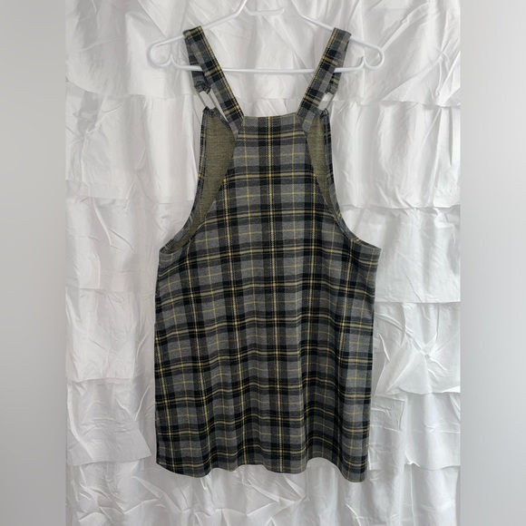 Grey Plaid Overall Style Mini Dress, Brand: Eclipse, Size: Medium - Picture 2 of 3